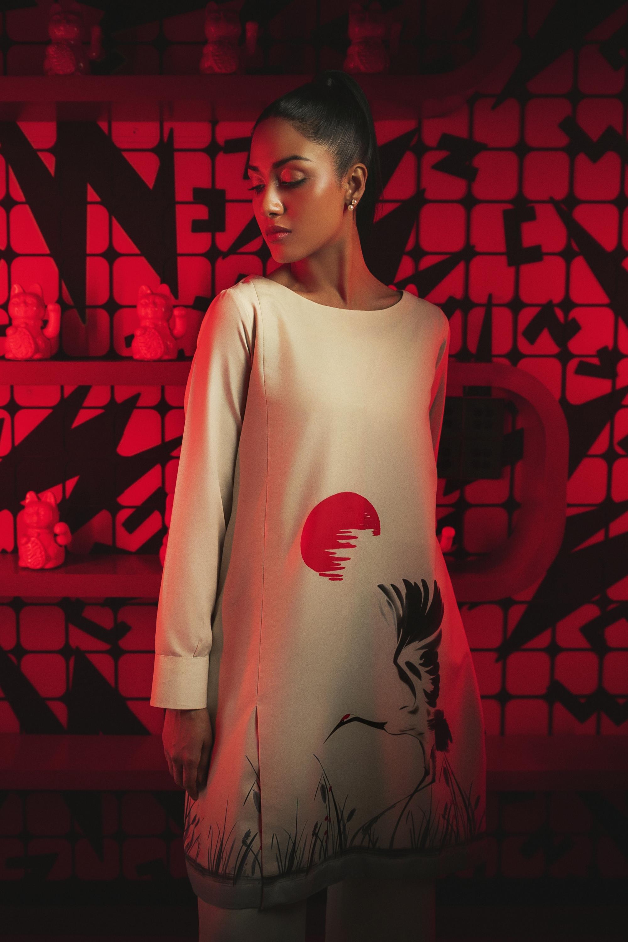 The Red Sun Crane - gulenoor